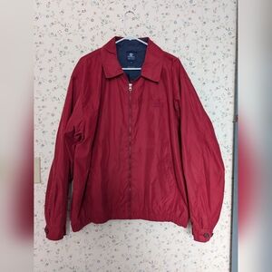 ♥️ 💙 Pebble Beach XL Jacket Burgundy Zip Up Pockets lined Golf tournament vtg